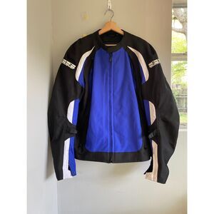 Speed And Strength Men's Blue Black White Motorcycle Jacket - Size XL